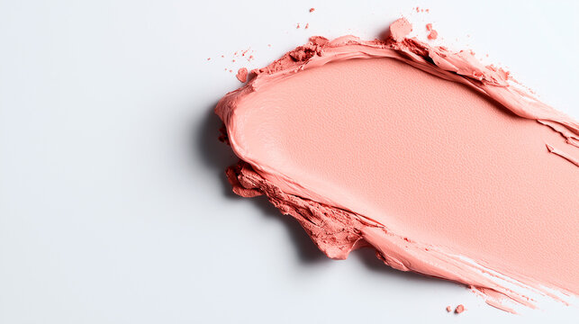 A minimalistic a pink makeup swatch for lipcream, close up swotch, texture