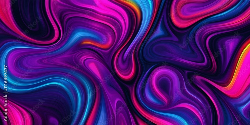 Poster vibrant and mesmerizing fluid design with colorful wavy texture background, ideal for modern and art