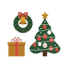Naklejka premium christmas tree with gift boxes