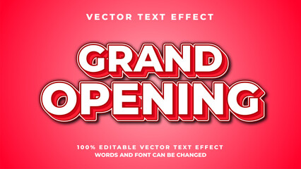 Grand opening editable vector text effect suitable for banner and social media advertisement