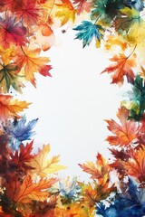 Obraz premium Colorful Fall foliage background. Seasonal theme for greeting card background.