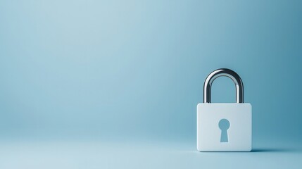 Fototapeta premium Secure Lock on Blue Background for Safety and Protection Concept Illustration in Digital Security and Privacy Management