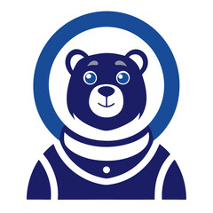 Astronaut Bear mascot design illustration