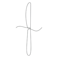 Knife in one continuous line. One line drawing, minimalism. Vector illustration.