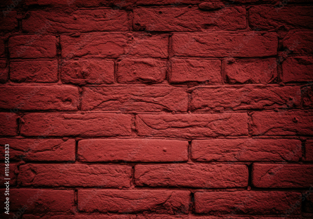 Poster dark red brick wall creating a striking backdrop with its rich texture and color
