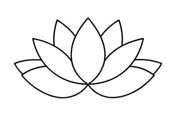 Fototapeta premium A simple Lotus Flower line art vector white background