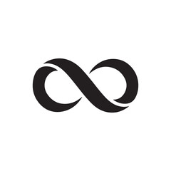 Minimal Infinity Vector Icon – Abstract Symbol for Modern Logos and Branding