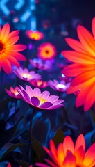 Obraz premium AI-Crafted Sunlit Floral Paradise