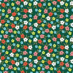 Beautiful pattern with flowers and leaf. Floral vector illustration.