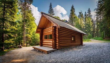 Nature Meets Innovation: AI-Generated Log Cabin in the Forest