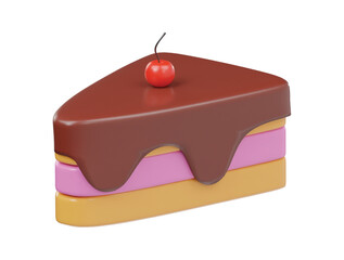 3d slice cake icon 