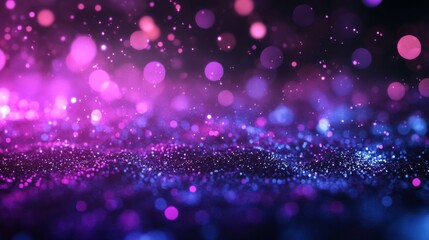 Fototapeta premium Abstract Purple and Blue Glitter with Bokeh Lights
