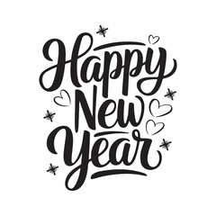 happy new year typography silhouette vector arts