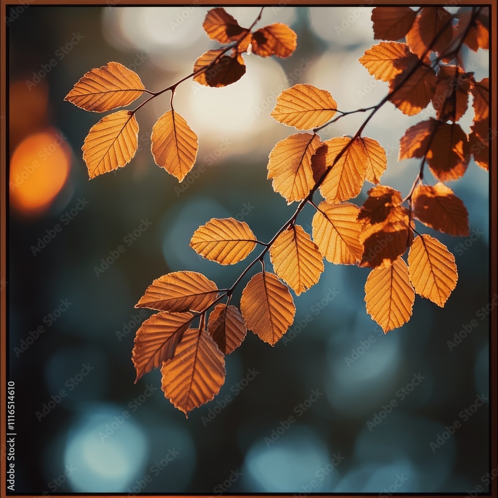 Poster abstract vector background with autumn leaves autumn banner with grainy photocopy effect. frame of l
