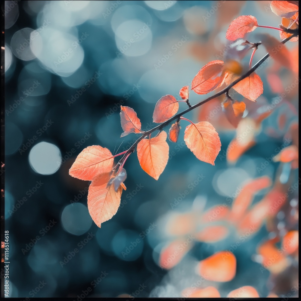 Poster Abstract vector background with autumn leaves Autumn banner with grainy photocopy effect. Frame of leaves, template for poster, cover, advertisement, web site.