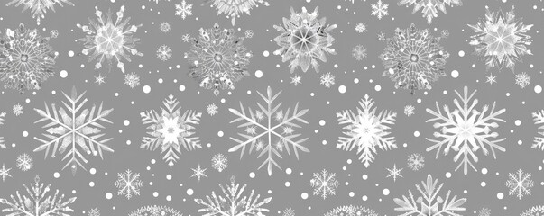 Blue Christmas Card with Abstract Snowflake Illustrations and Festive Clipart