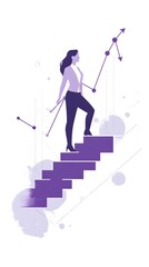 Fototapeta premium A woman stands on top of a graph