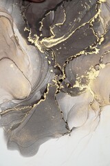Obraz premium Original artwork photo of marble ink abstract art. High resolution photograph from exemplary original painting. Abstract painting was painted on HQ paper texture to create smooth marbling pattern.