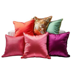 Festive holiday room decoration with cushions isolated transparent background warm ambiance