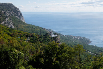 Foros Church on a cliff overlooking the sea. Church on the rock.