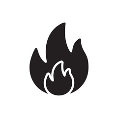 Fire icon Flat line illustration