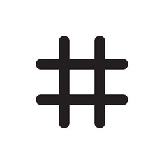 Hashtag icon Flat line illustration