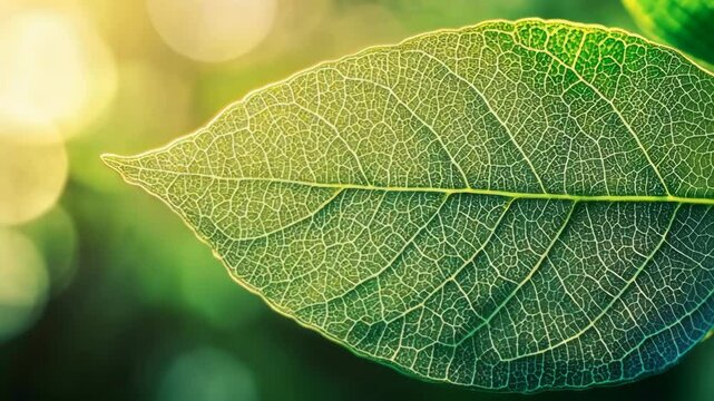 Close-up of a green leaf with