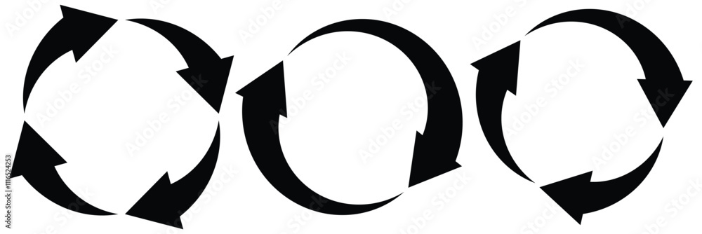 Poster refresh icon set. refresh, reload, recycle, loop rotation, update icon, convert sign collection. vec