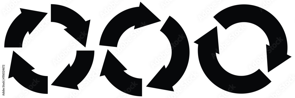 Poster refresh icon set. refresh, reload, recycle, loop rotation, update icon, convert sign collection. vec