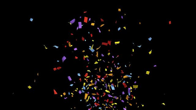 Multi-color confetti cannon launching