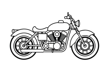 Obraz premium Retro Motorcycle Silhouette Vector - Classic Vintage Bike Design for Freedom and Adventure