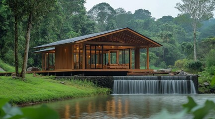 Fototapeta premium AI generator images of kitchen, complete with kitchen equipment, a kitchen full of raw materials for cooking such as meat, vegetables, fruits, seasonings, sauces for cooking and catering.