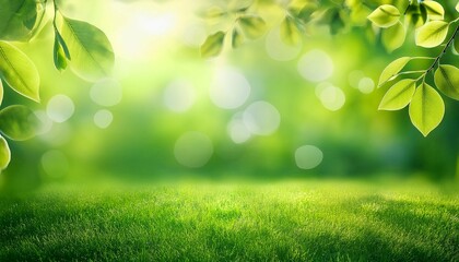 Obraz premium abstract green spring background with bokeh