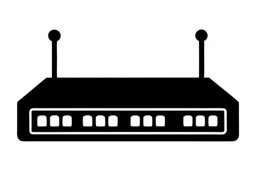 Black Silhouette Network Switch Vector Design