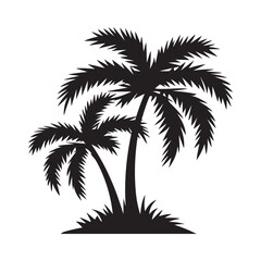 Fototapeta premium Palm Tree Silhouette, Silhouette Plam Tree, vector Plam tree design, palm tree silhouette, Plam Tree Vector Icon, tropical palm trees icon