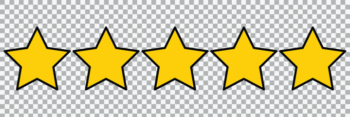 Five star rating customer review icon. Star icon rating symbol reward rating mark set. Vector illustration.