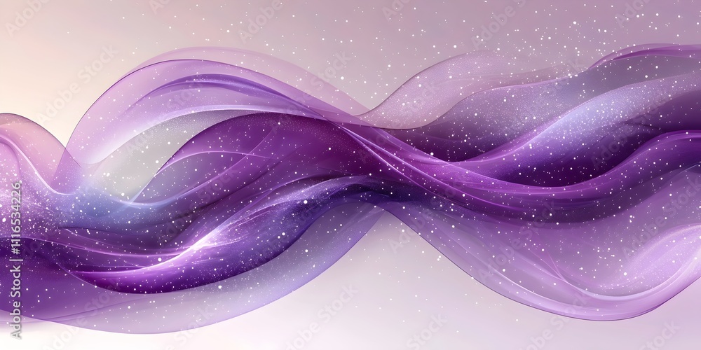 Poster a mesmerizing wave of purple and pink hues flows gracefully across the image, creating an ethereal, 