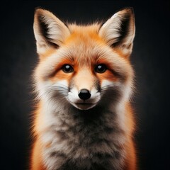 Fototapeta premium Adorable Fox Portrait in Vibrant Studio Style