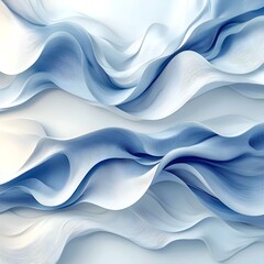 Fototapeta premium An abstract composition featuring flowing waves of soft blue and white hues, creating a sense of calm and tranquility through smooth curves and gentle gradients.