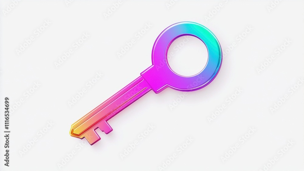 Poster a colorful key design with a modern gradient effect, perfect for creative projects and digital desig