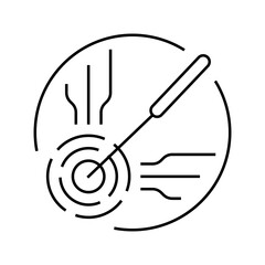 pressure point acupuncture line icon vector. pressure point acupuncture sign. isolated contour symbol black illustration