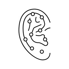 ear points acupuncture line icon vector. ear points acupuncture sign. isolated contour symbol black illustration