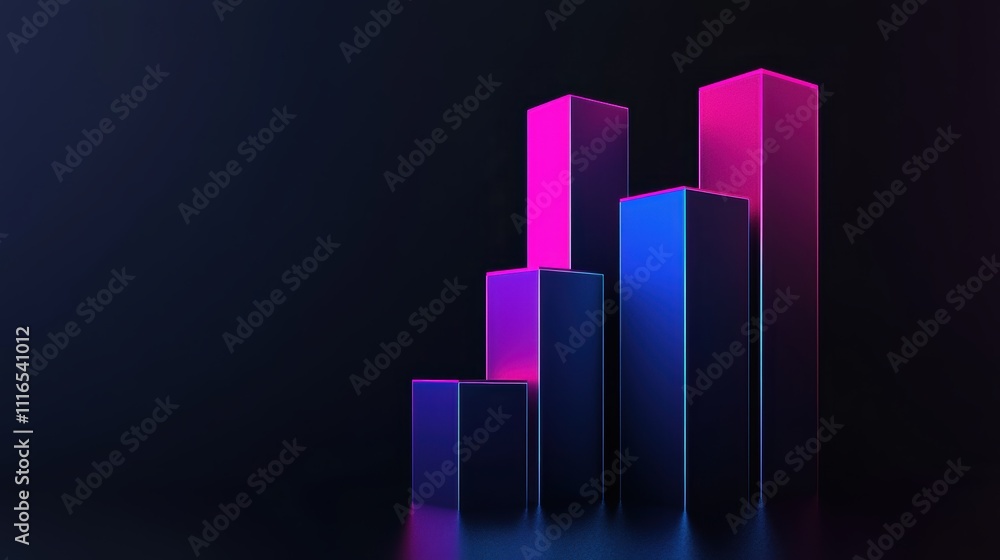 Aufkleber analyzing growth trends data visualization abstract space digital art business analytics 3d perspect