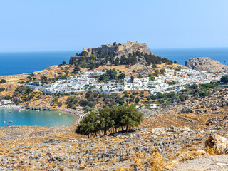Der Blick auf Lindos auf der Insel Rhodos