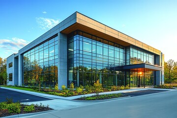 A large business building with a lot of windows