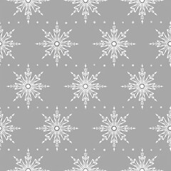 One Design Seamless Pattern Delicate Christmas Snowflake Symbols for Luxury Christmas Card Designs