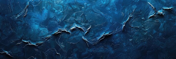 Textured Background Blue. Abstract Horizontal Blue Canvas with Marbled Grime Art