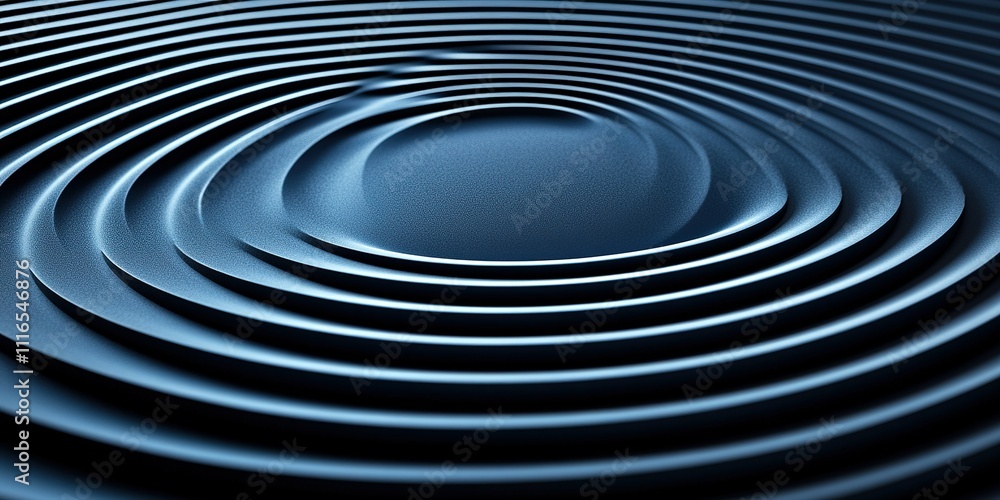 Poster circular ripples on a dark surface create a mesmerizing visual pattern of movement and texture