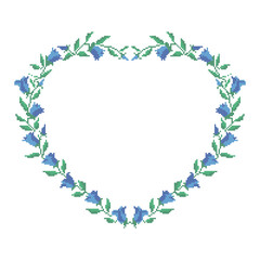 Cross Stitch Bell Flowers Floral Heart Frame Wreath Ukrainian Embroidery Pattern