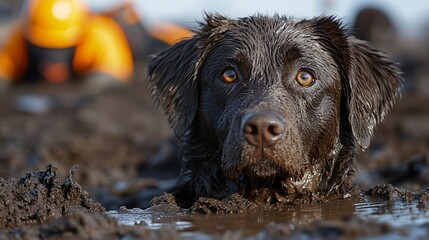 A scene of animal rescue efforts in a challenging environment